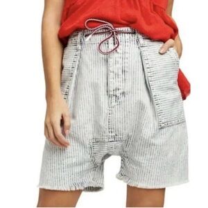 Free People We The Free Easy Rider Harem Shorts Acid-Stripe Wash Size Medium EUC